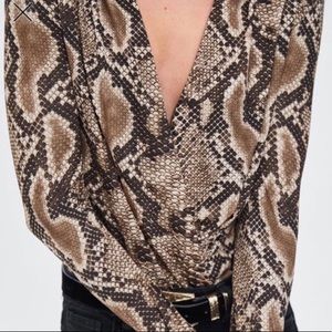 NWT Zara Snakeskin Bodysuit